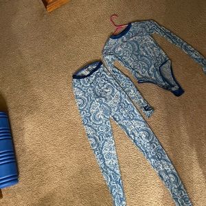 2pc sheer paisley print set